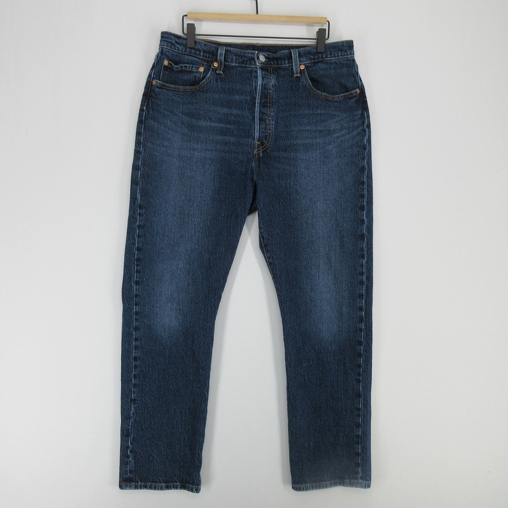 Levis 501 Original Jeans Womens W34 L30 Blue High Rise Button Fly Stretch